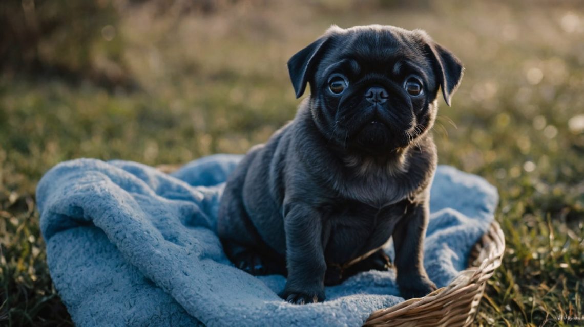 blue pug puppies