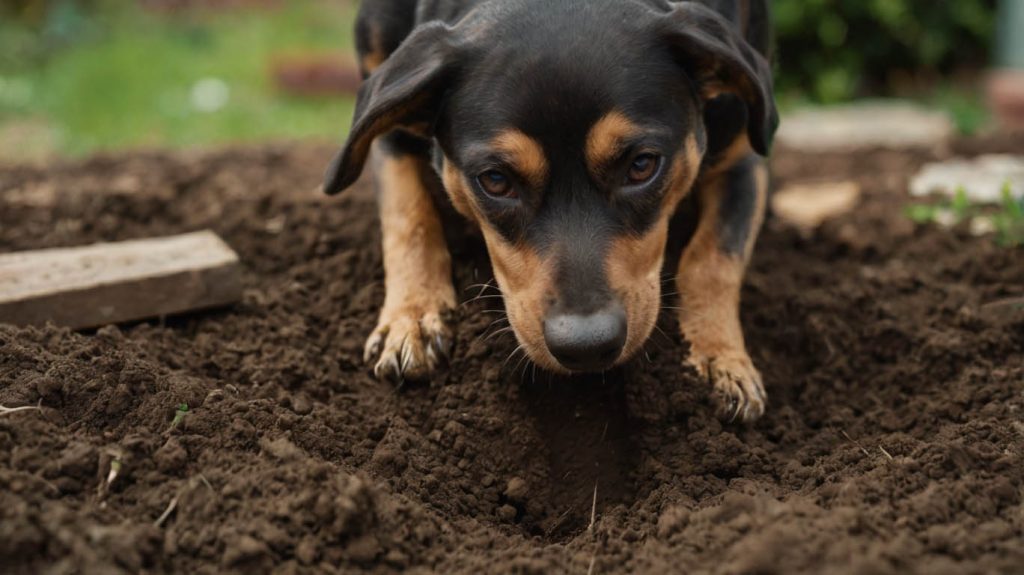 how do you stop a dog digging up the garden