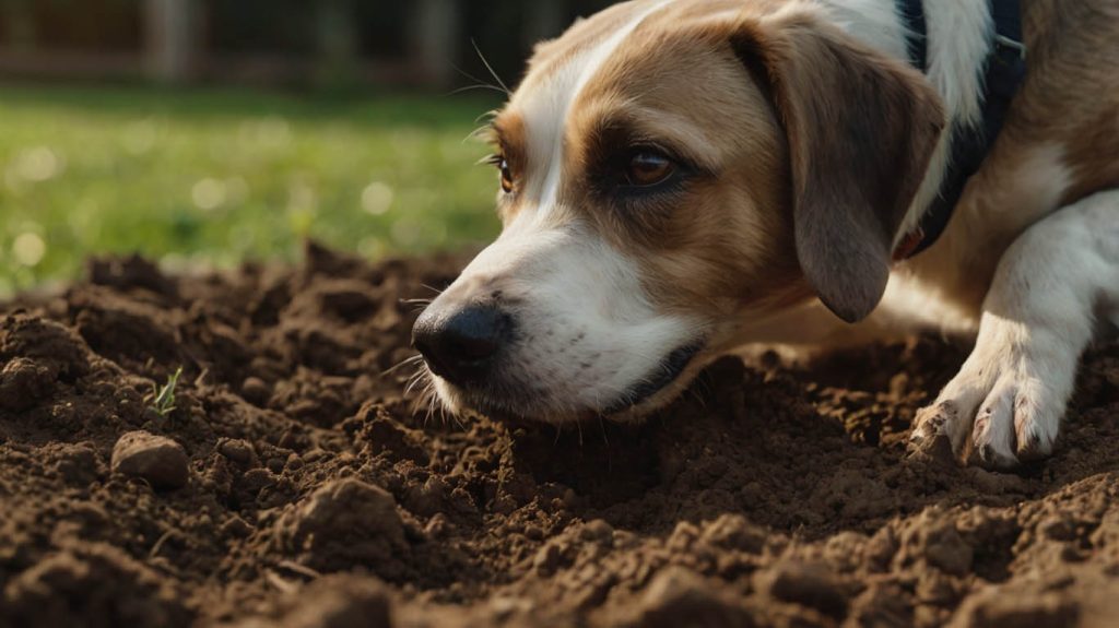 how do you stop a dog digging up the garden
