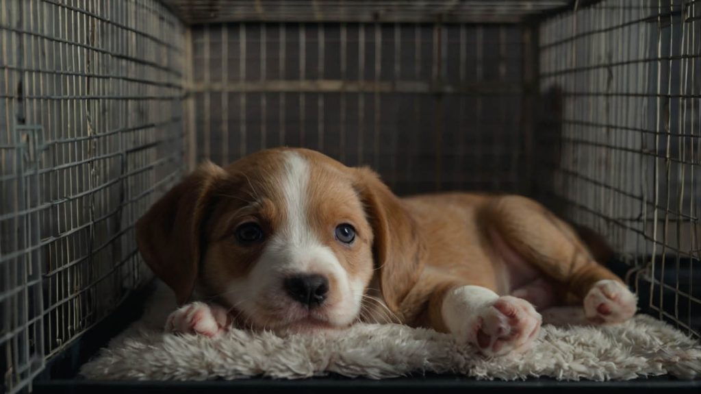 how to get puppy to be quiet in crate
