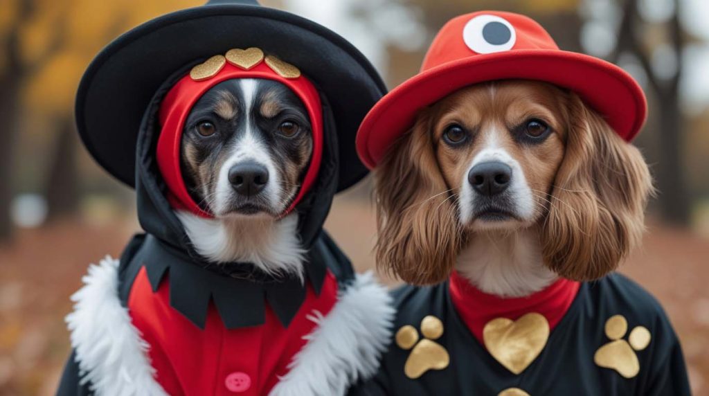 couple and dog costume