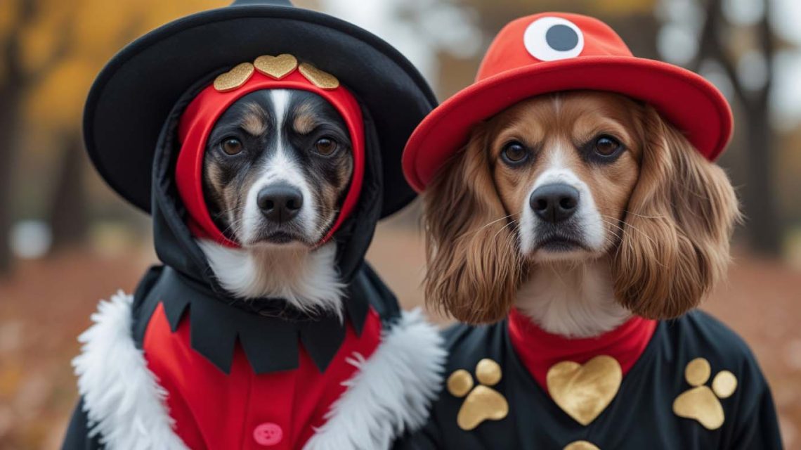 couple and dog costume