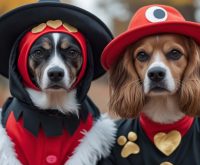 couple and dog costume