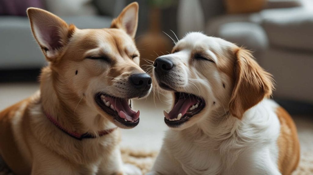 why does my dog yawn when i pet him