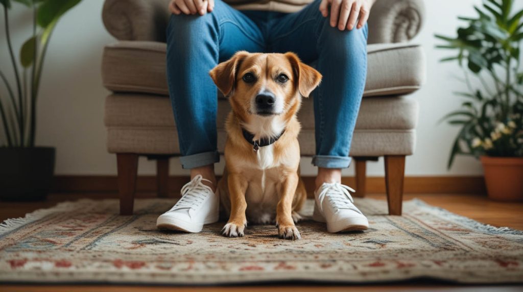 why does my dog sit on my feet