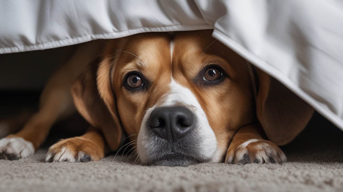 why do dogs hide under beds