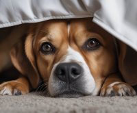why do dogs hide under beds