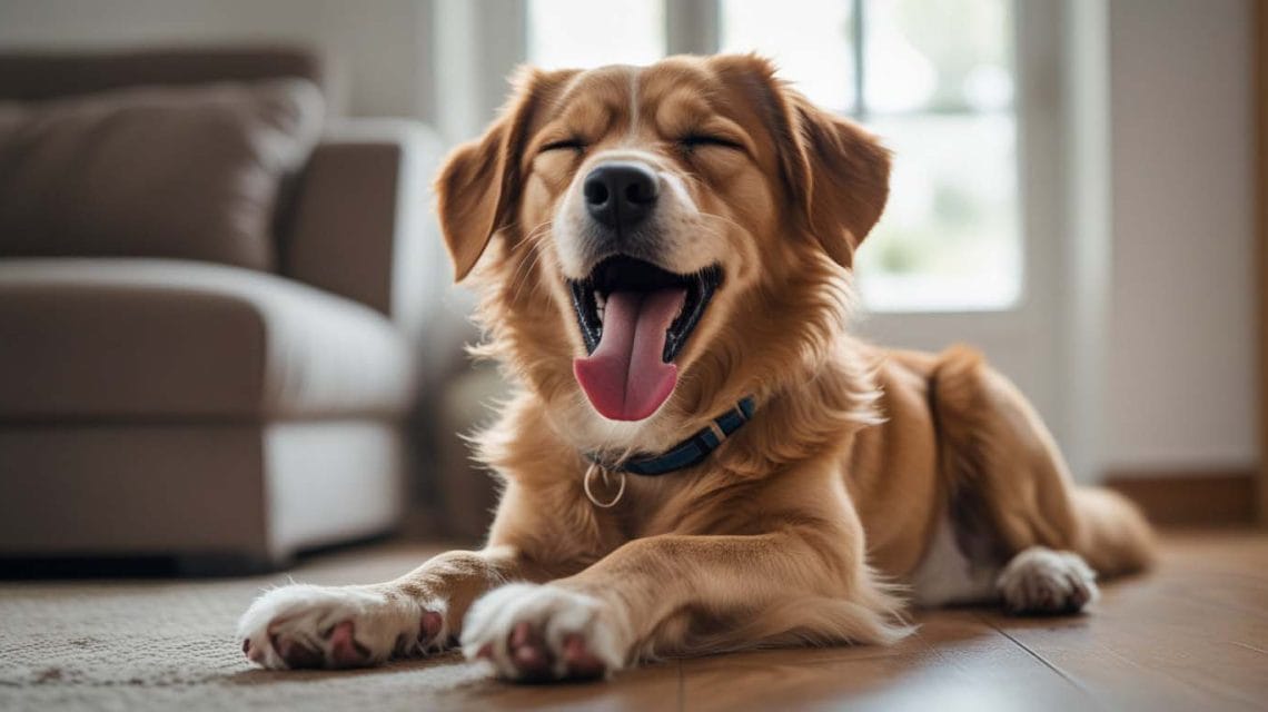 why does my dog yawn when i pet him