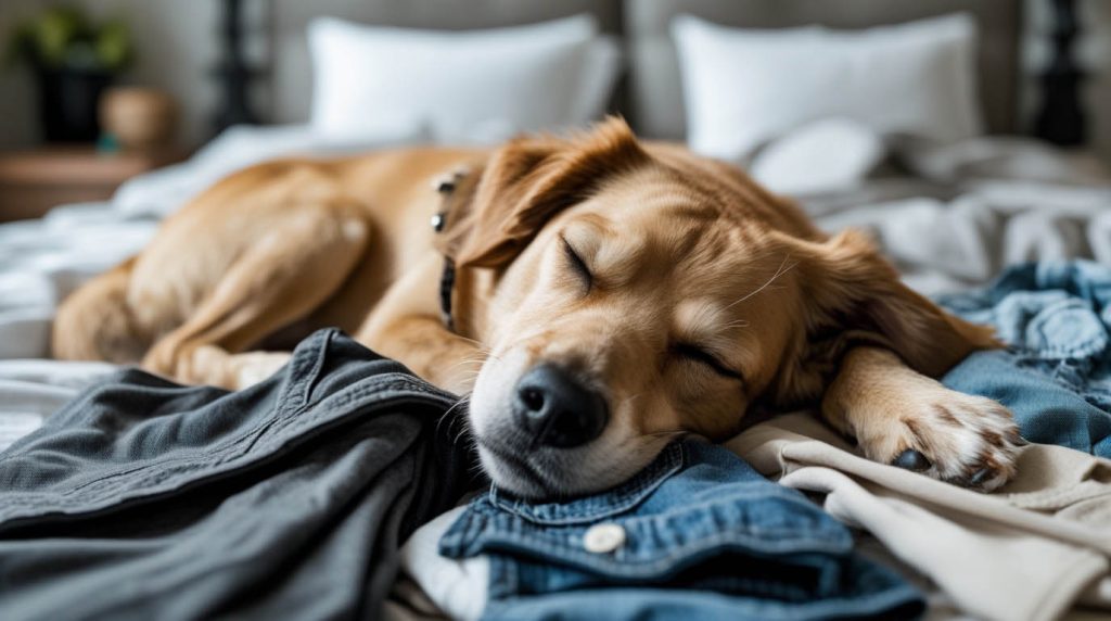 why does my dog sleep on my clothes