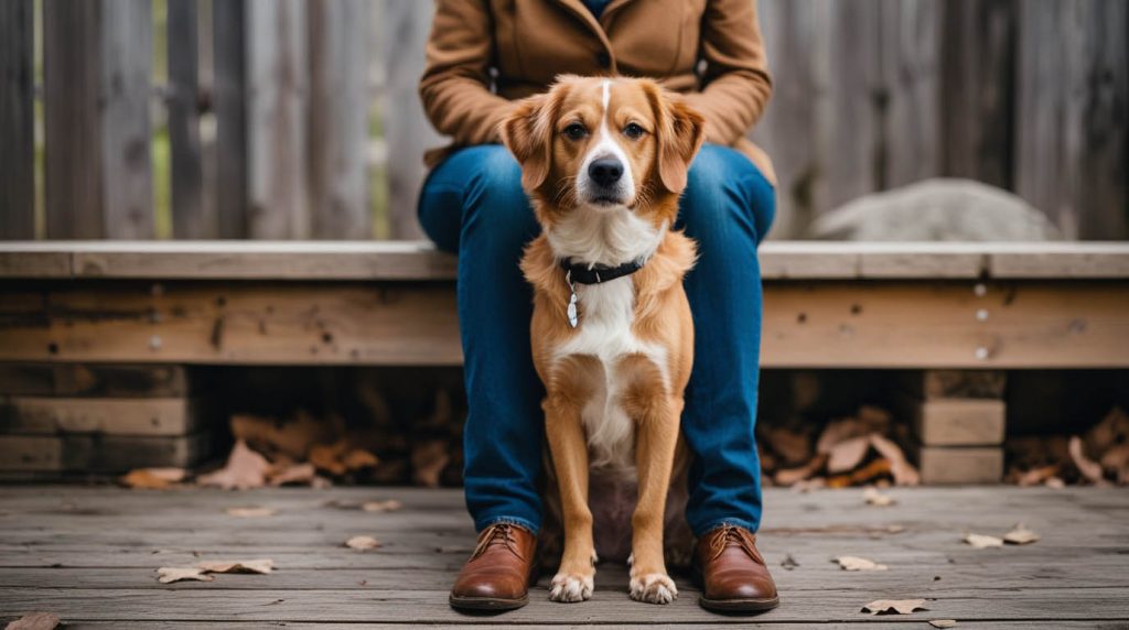 why does my dog sit between my legs