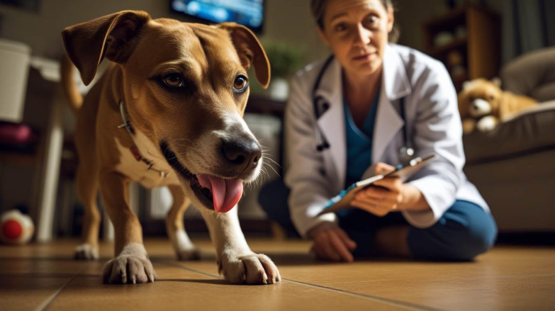 why is my dog licking the floor at night