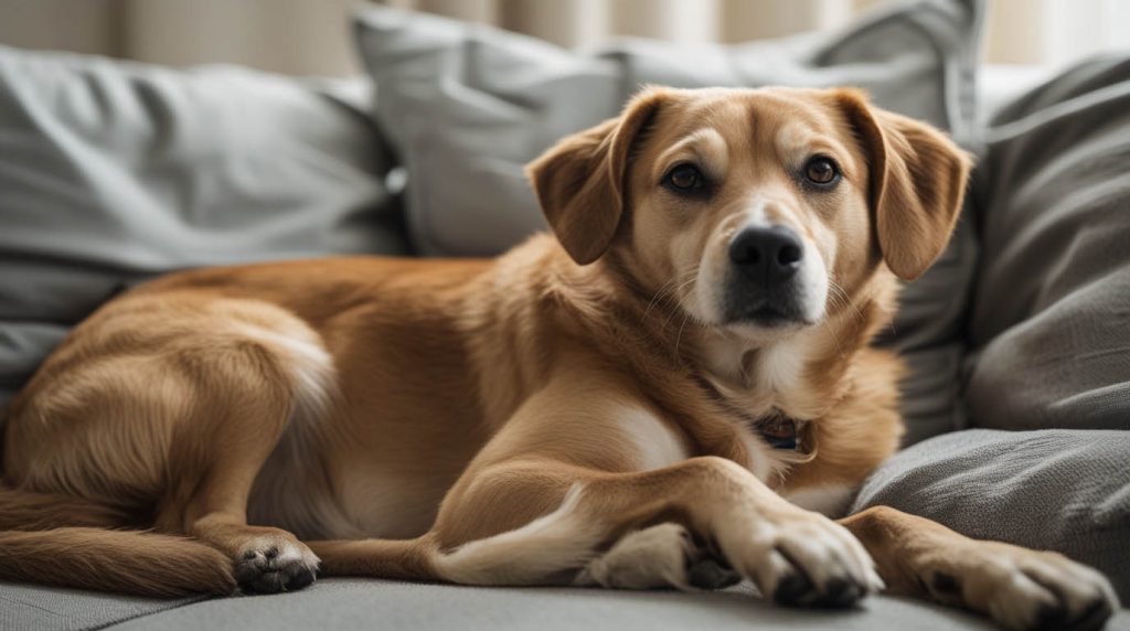A dog sitting beside its owner but turned the other way, calmly facing away while remaining close, which often leads people to ask why does my dog sit facing away from me.