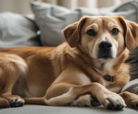 A dog sitting beside its owner but turned the other way, calmly facing away while remaining close, which often leads people to ask why does my dog sit facing away from me.