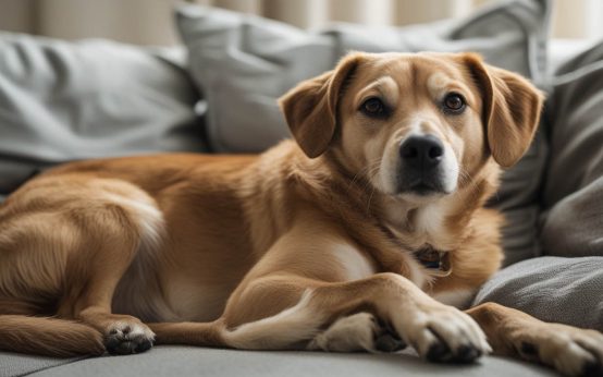 A dog sitting beside its owner but turned the other way, calmly facing away while remaining close, which often leads people to ask why does my dog sit facing away from me.