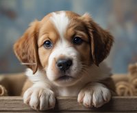 Close-up of a young puppy yawning in its owner’s arms, with the smiling owner leaning in as if noticing the puppy’s sweet breath