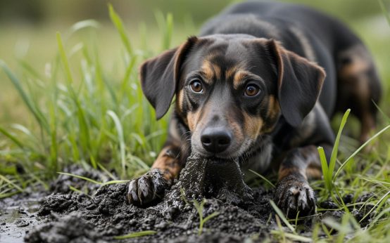why do dogs eat grass and mud