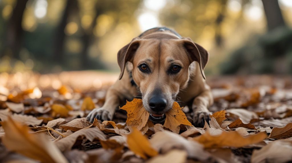 why would a dog eat leaves