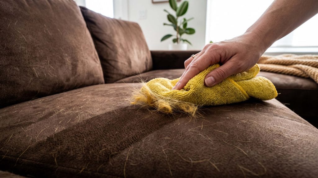 how to get dog hair out of micro suede couches