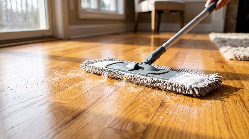 how to sweep dog hair off hardwood floors without scratching