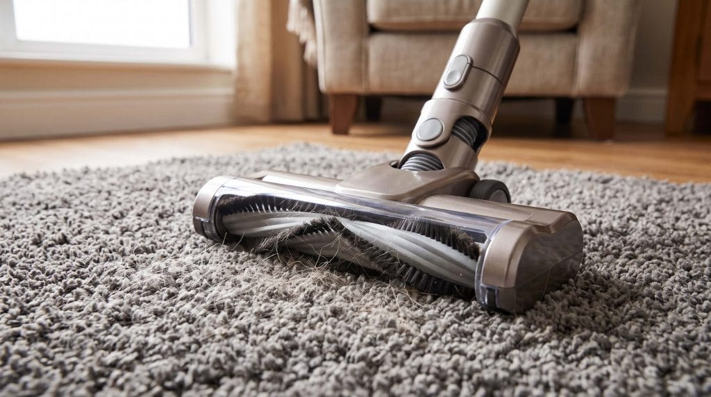 best way to remove embedded dog hair from high pile carpet