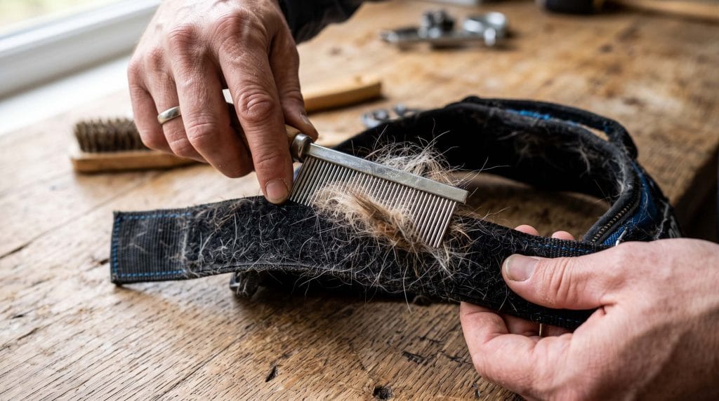 how to get dog hair out of sticky velcro straps
