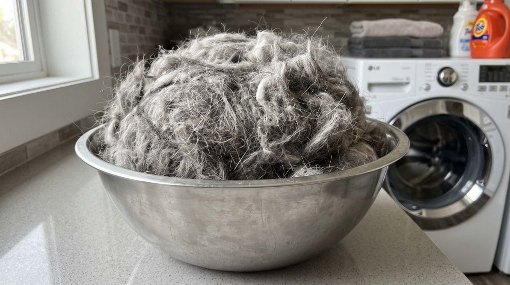 How to clean dog hair out of lint trap housing