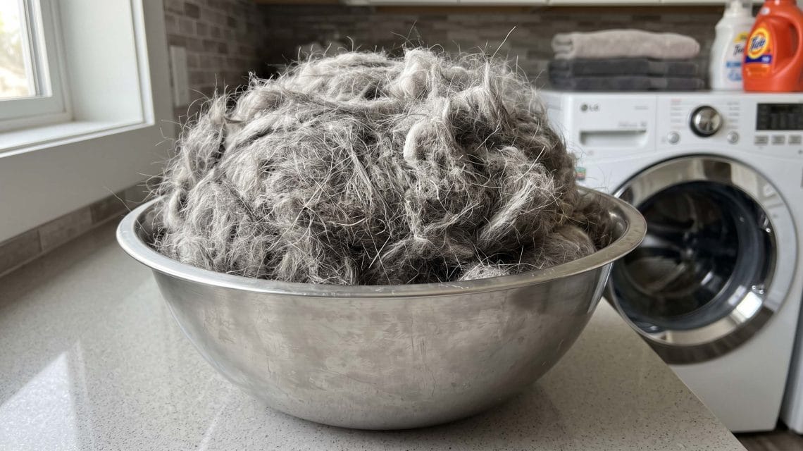 How to clean dog hair out of lint trap housing