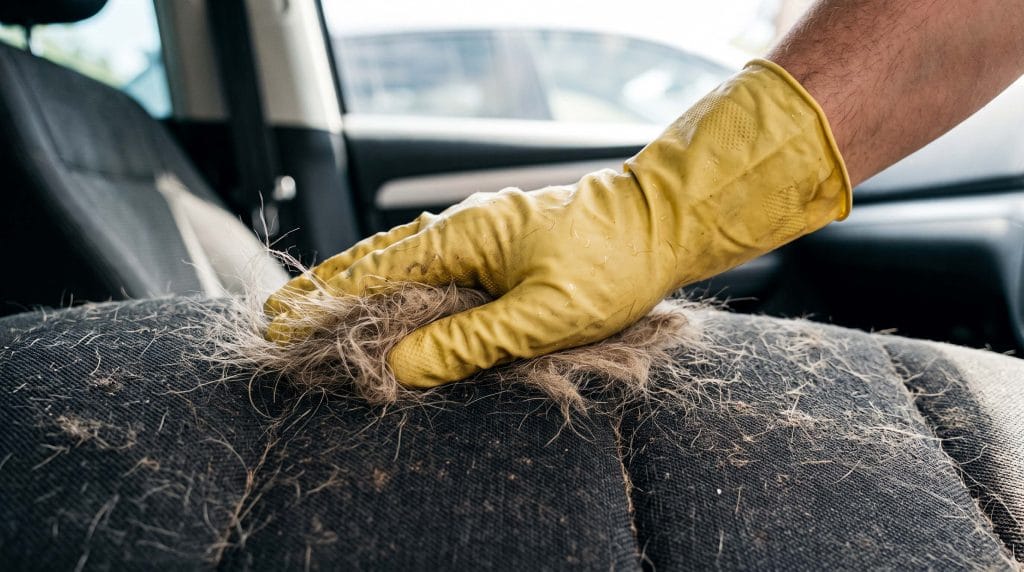 how to get pug hair out of car cloth seats
