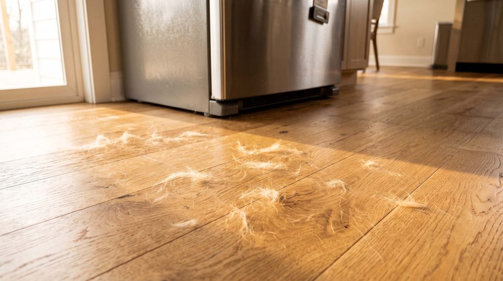 how to stop dog hair from blowing all over kitchen floor
