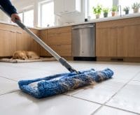 how to stop dog hair from blowing all over kitchen floor