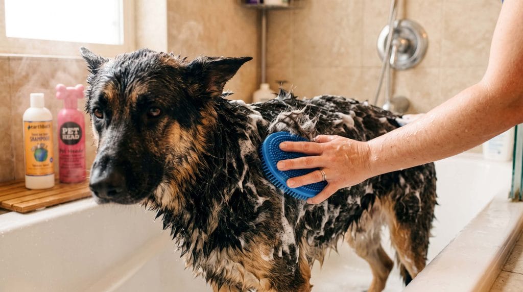 does warm water make a dog shed more during a bath