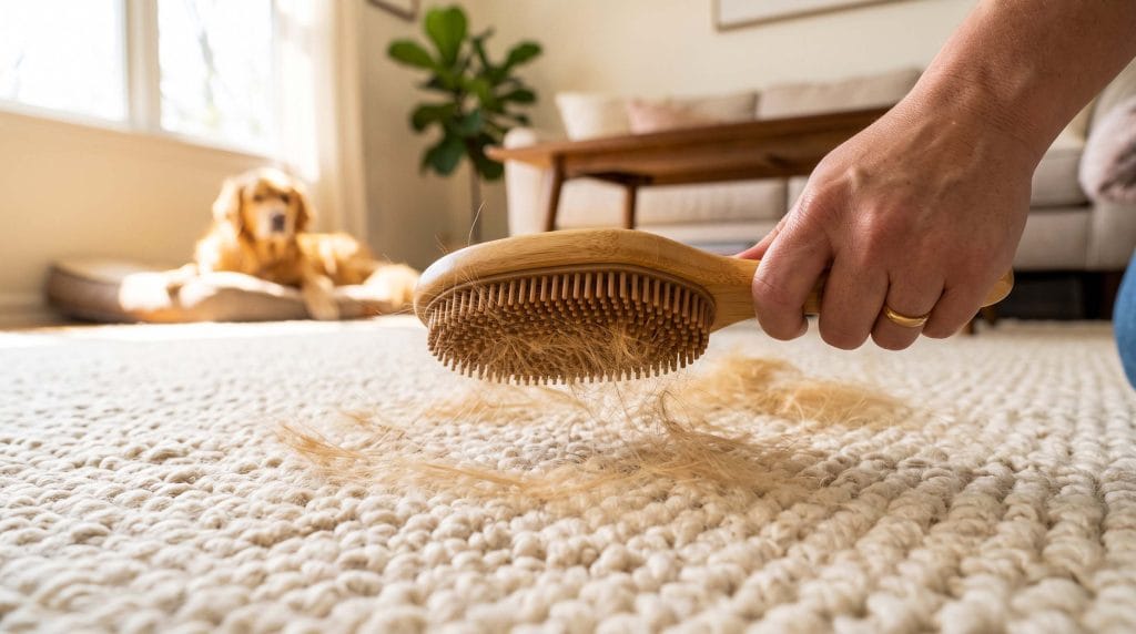 how to get dog hair off wool rugs without ruining fibers