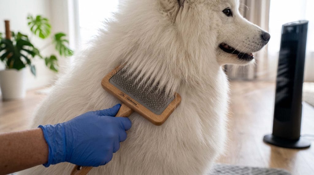how to dry a double coated dog without a high velocity dryer