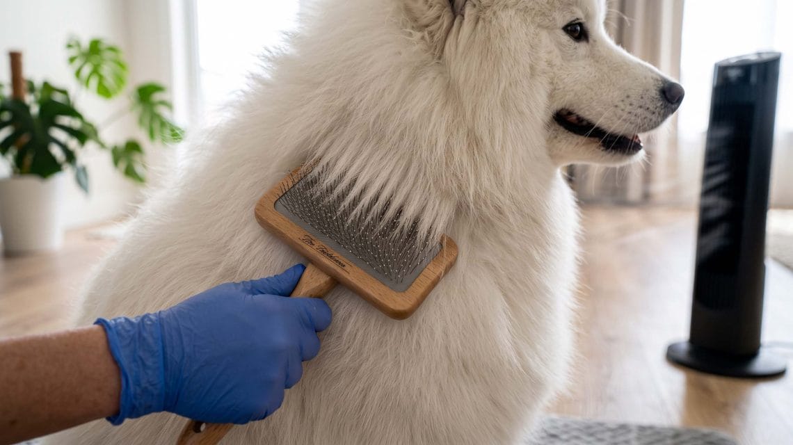 how to dry a double coated dog without a high velocity dryer