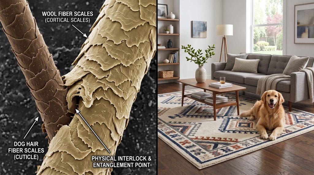 how to get dog hair off wool rugs without ruining fibers