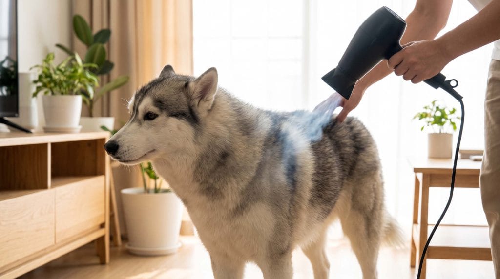 can you use regular human hair dryer on a husky