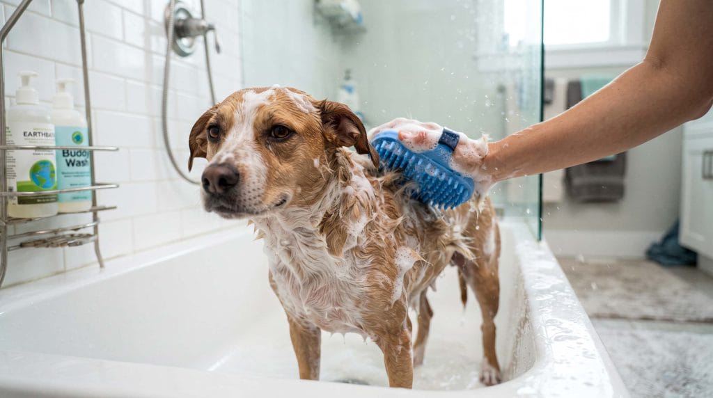 best bath brush for short haired dogs that shed a lot
