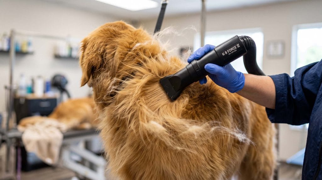 how to blow out a golden retriever coat at home