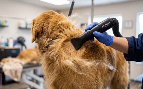 how to blow out a golden retriever coat at home
