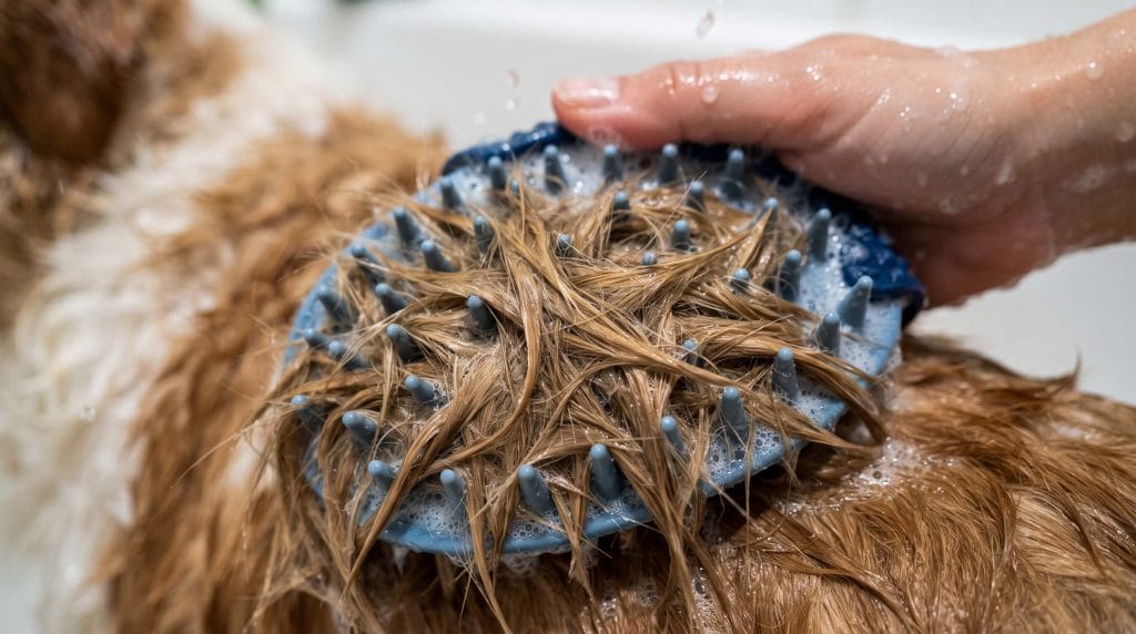 best bath brush for short haired dogs that shed a lot