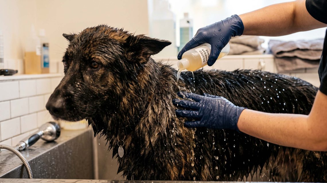 does apple cider vinegar rinse reduce dog shedding after bath