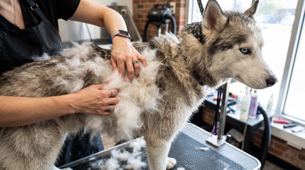difference between normal shedding and a full husky coat blow