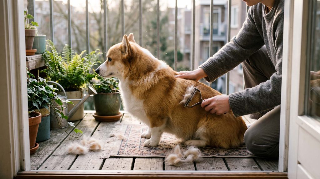 how to survive a corgi coat blow week in a small apartment
